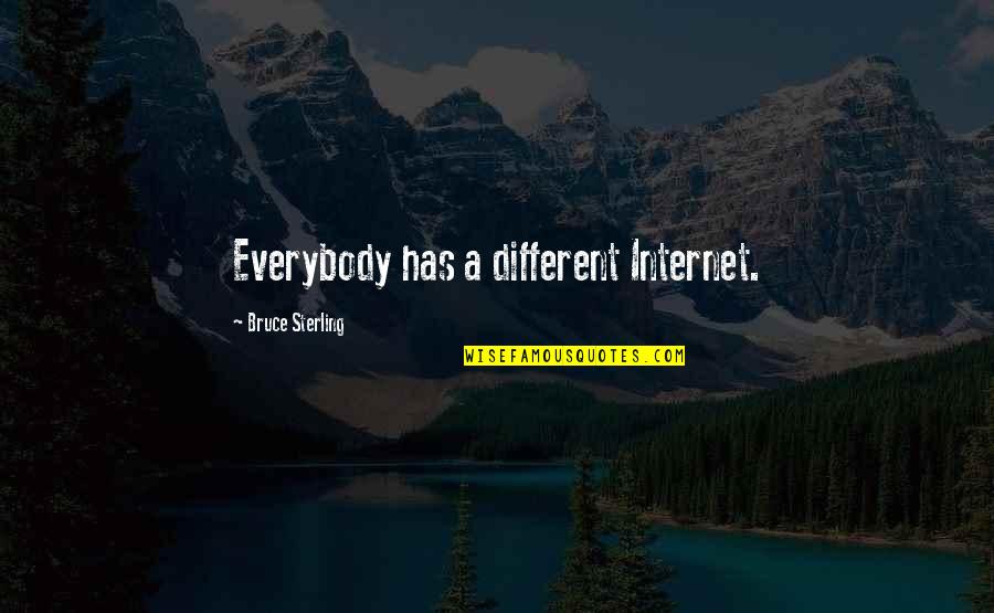 Everybody's Free Quotes By Bruce Sterling: Everybody has a different Internet.