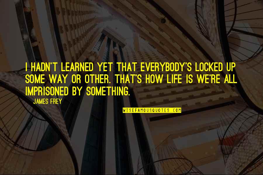 Everybody's Quotes By James Frey: I hadn't learned yet that everybody's locked up