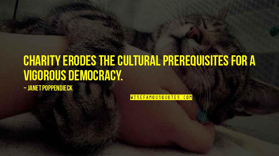 Everyday Is Not The Same Quotes By Janet Poppendieck: Charity erodes the cultural prerequisites for a vigorous