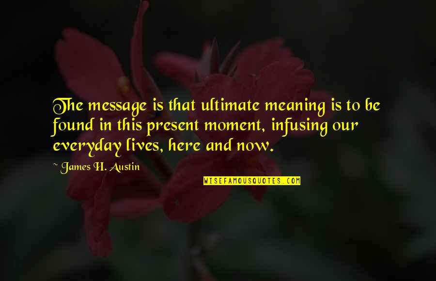 Everyday Is Quotes By James H. Austin: The message is that ultimate meaning is to
