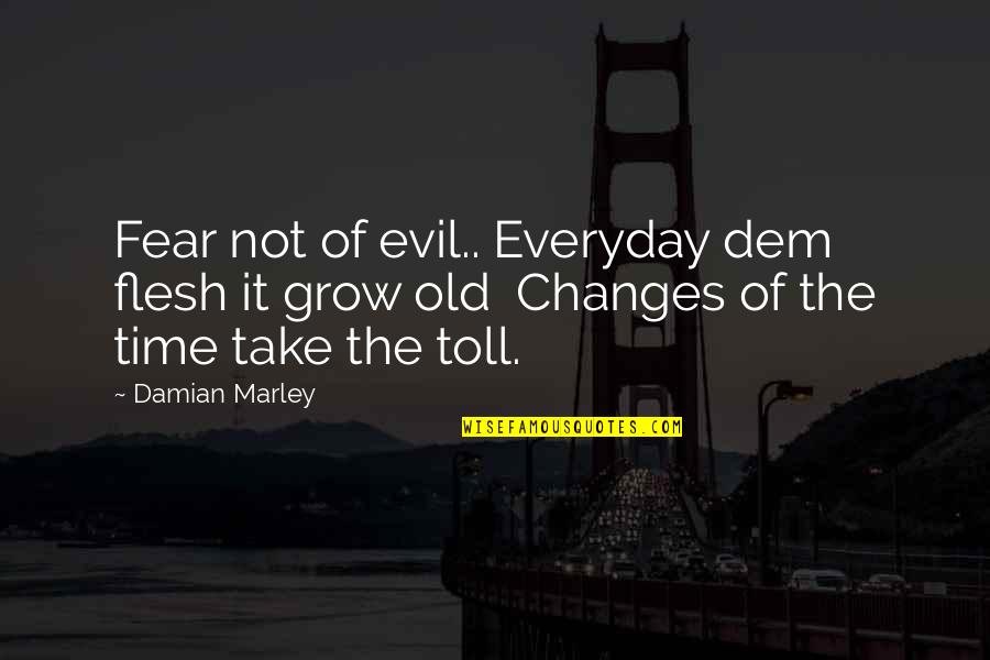 Everyday We Grow Quotes By Damian Marley: Fear not of evil.. Everyday dem flesh it