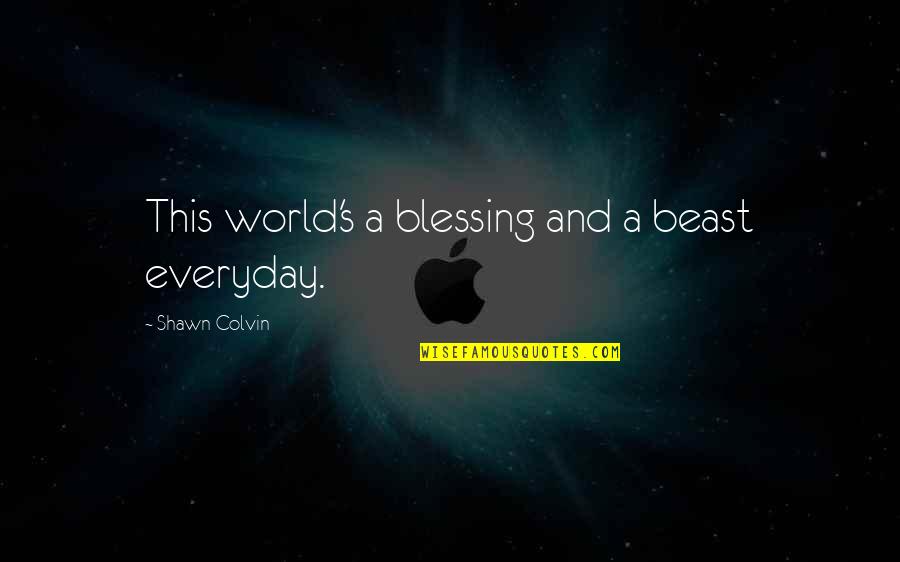 Everyday's Quotes By Shawn Colvin: This world's a blessing and a beast everyday.