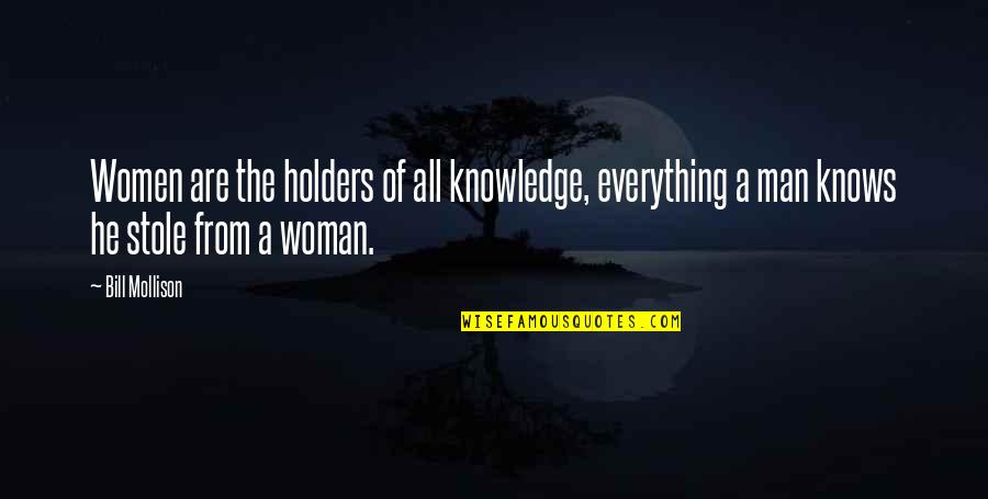 Everymanish Quotes By Bill Mollison: Women are the holders of all knowledge, everything