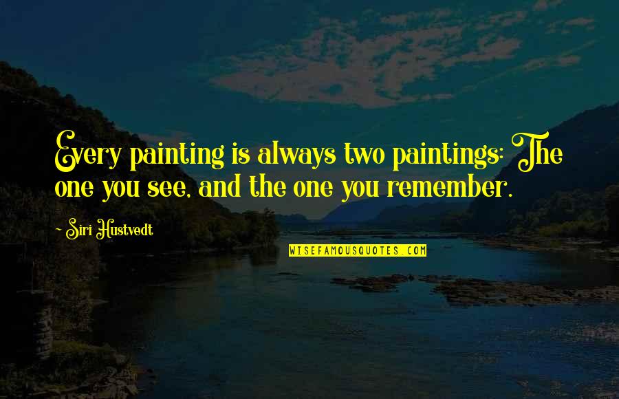 Everyone Can Find Love Quotes By Siri Hustvedt: Every painting is always two paintings: The one