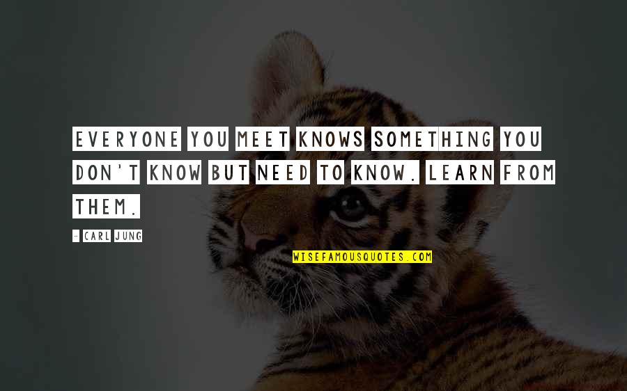 Everyone From Quotes By Carl Jung: Everyone you meet knows something you don't know