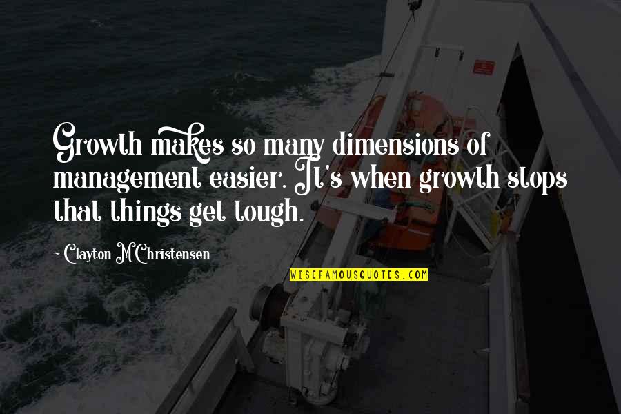 Everyone Grows Up Quotes By Clayton M Christensen: Growth makes so many dimensions of management easier.