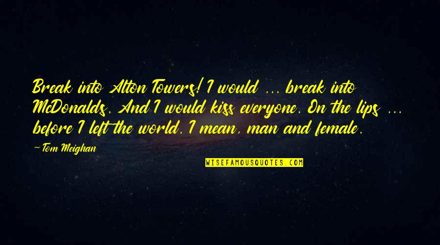 Everyone Is Mean In This World Quotes By Tom Meighan: Break into Alton Towers! I would ... break