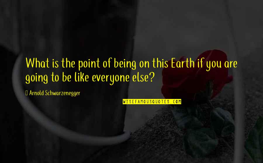 Everyone Is Quotes By Arnold Schwarzenegger: What is the point of being on this