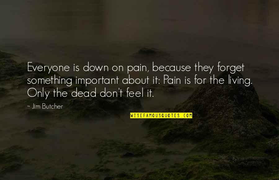 Everyone Is Quotes By Jim Butcher: Everyone is down on pain, because they forget
