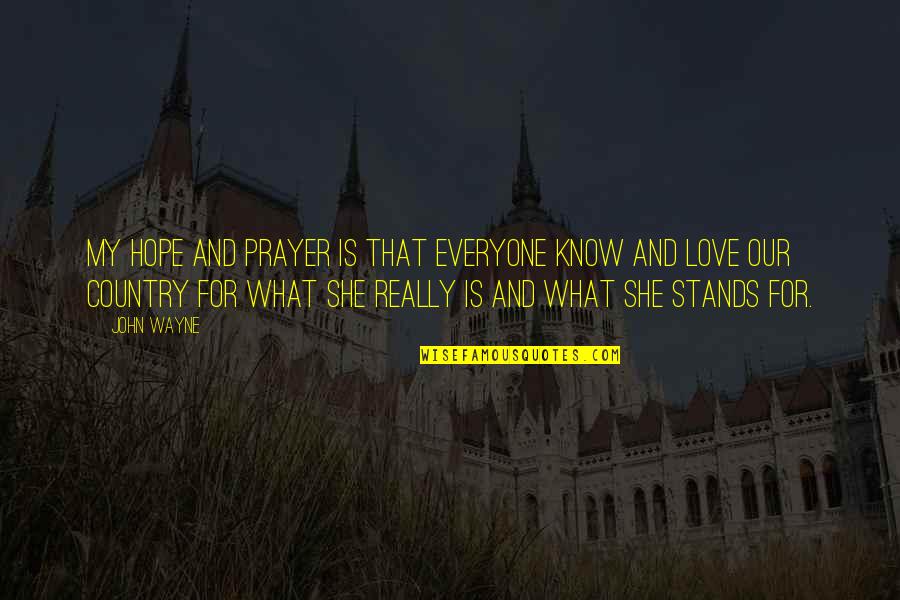 Everyone Is Quotes By John Wayne: My hope and prayer is that everyone know