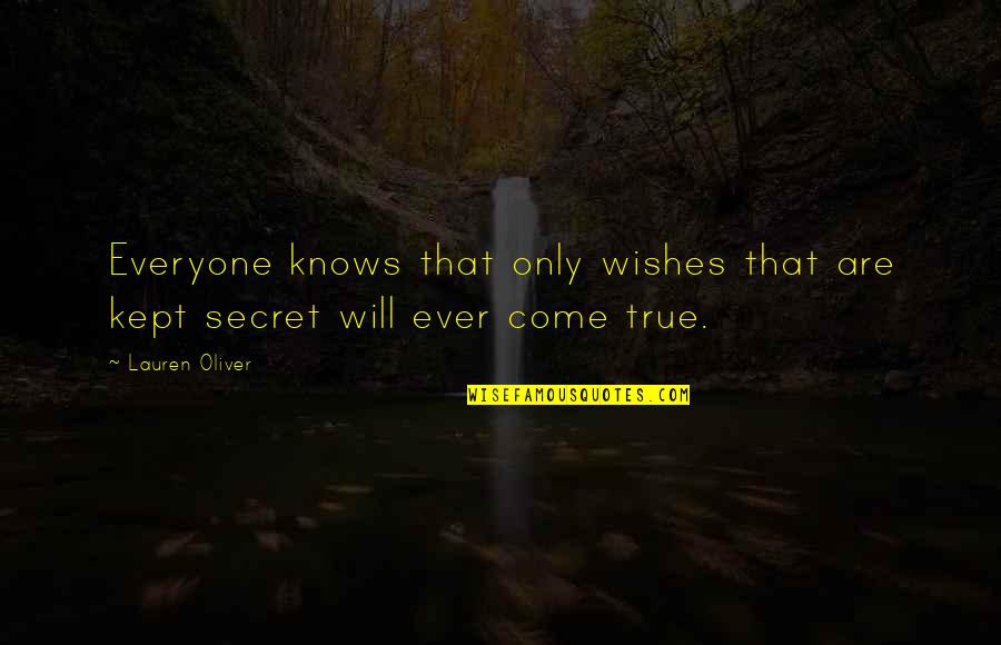 Everyone Knows Everyone Quotes By Lauren Oliver: Everyone knows that only wishes that are kept