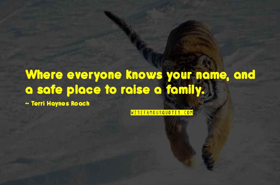 Everyone Knows Everyone Quotes By Terri Haynes Roach: Where everyone knows your name, and a safe