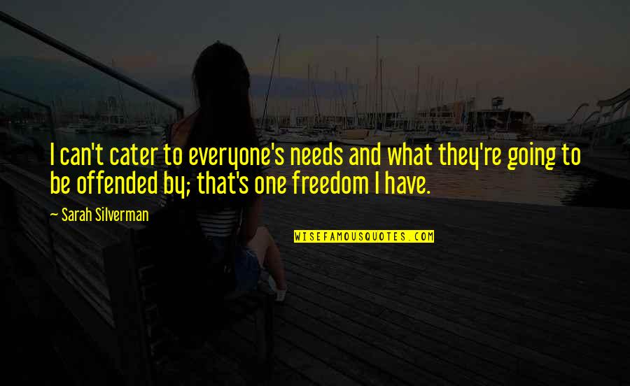 Everyone Needs Quotes By Sarah Silverman: I can't cater to everyone's needs and what Everyone Needs Quotes By Sarah Silverman: I can't cater to everyone's needs and what