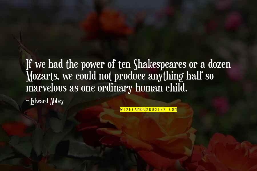 Everyone Not Liking You Quotes By Edward Abbey: If we had the power of ten Shakespeares