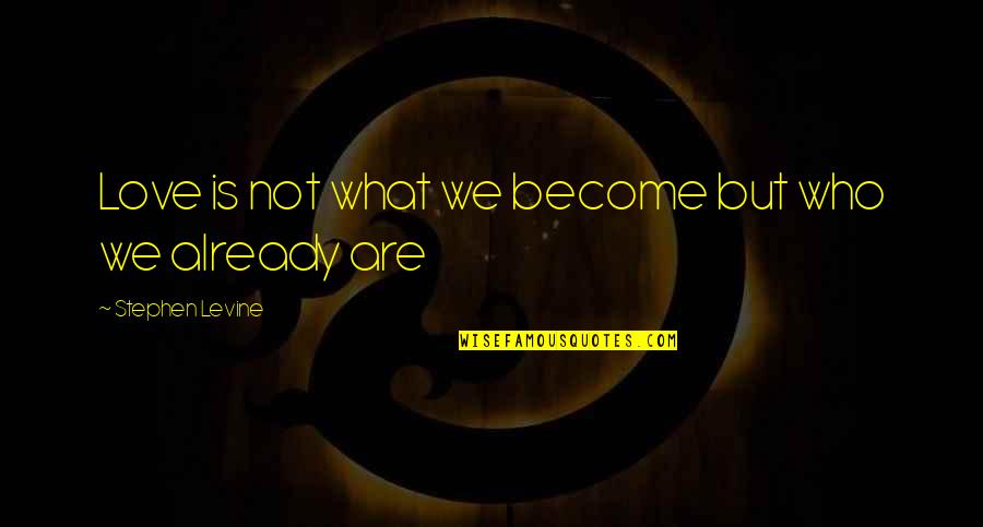 Everyone Wants A Fairytale Ending Quotes By Stephen Levine: Love is not what we become but who Everyone Wants A Fairytale Ending Quotes By Stephen Levine: Love is not what we become but who