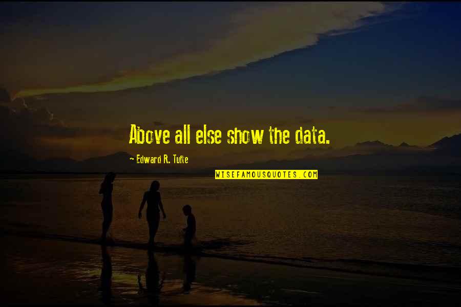 Everyone Will Let You Down Quotes By Edward R. Tufte: Above all else show the data. Everyone Will Let You Down Quotes By Edward R. Tufte: Above all else show the data.
