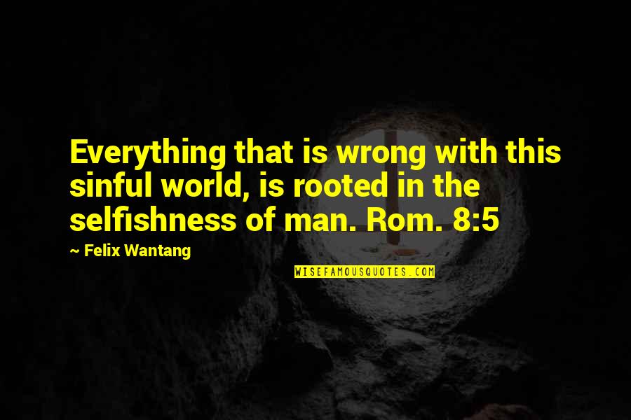 Everything 5 Quotes By Felix Wantang: Everything that is wrong with this sinful world,
