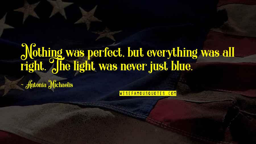 Everything But Perfect Quotes By Antonia Michaelis: Nothing was perfect, but everything was all right.