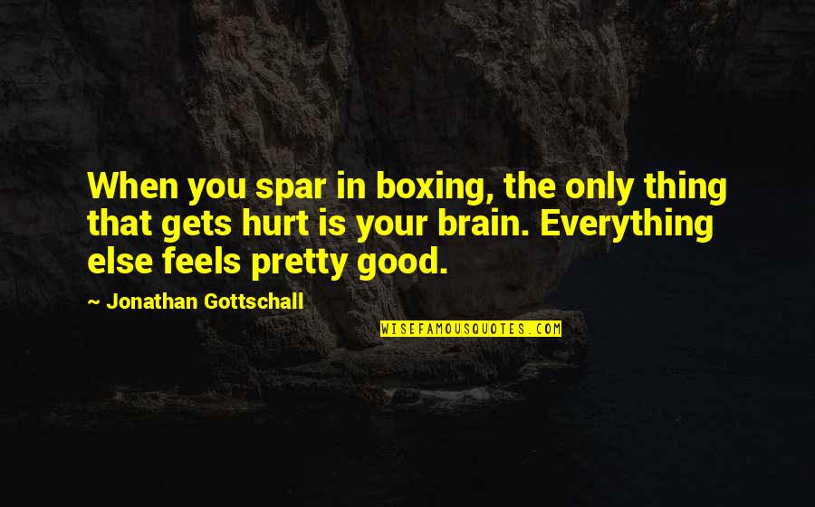 Everything But The Brain Quotes By Jonathan Gottschall: When you spar in boxing, the only thing