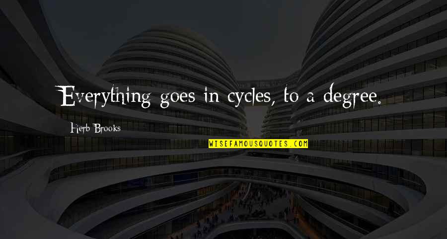 Everything Goes Quotes By Herb Brooks: Everything goes in cycles, to a degree.