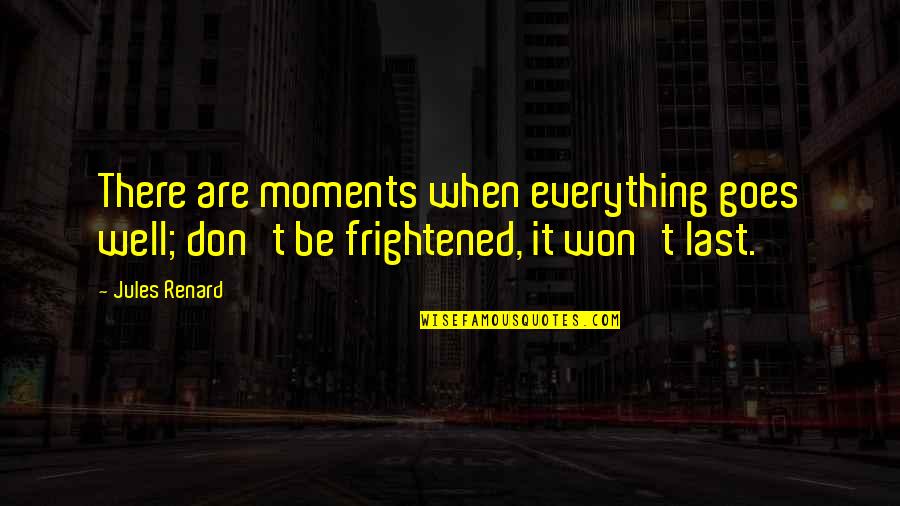 Everything Goes Quotes By Jules Renard: There are moments when everything goes well; don't