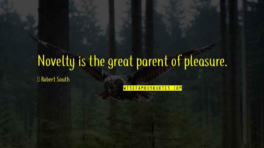 Everything Happen For A Reason Quotes By Robert South: Novelty is the great parent of pleasure.