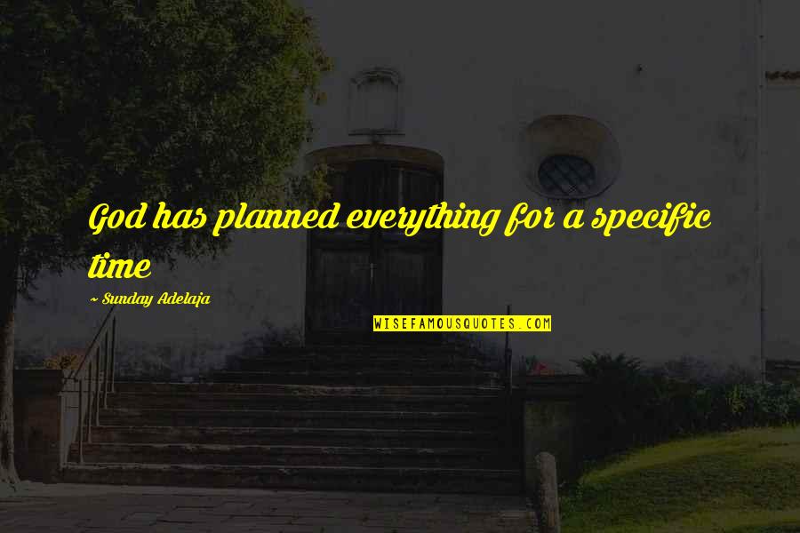 Everything Has Its Own Time Quotes By Sunday Adelaja: God has planned everything for a specific time