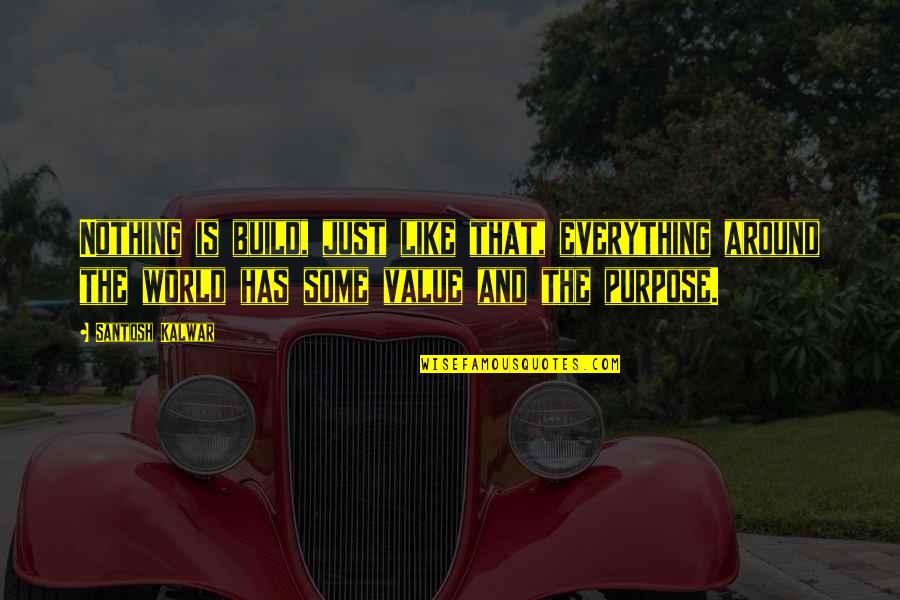 Everything Has Its Purpose Quotes By Santosh Kalwar: Nothing is build, just like that, everything around