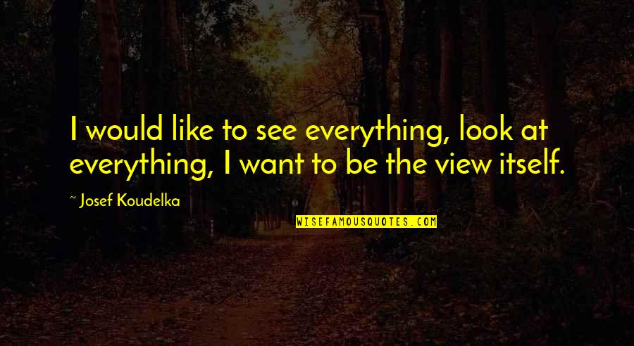 Everything I Want Quotes By Josef Koudelka: I would like to see everything, look at