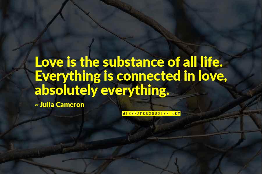 Everything In Life Is Connected Quotes By Julia Cameron: Love is the substance of all life. Everything
