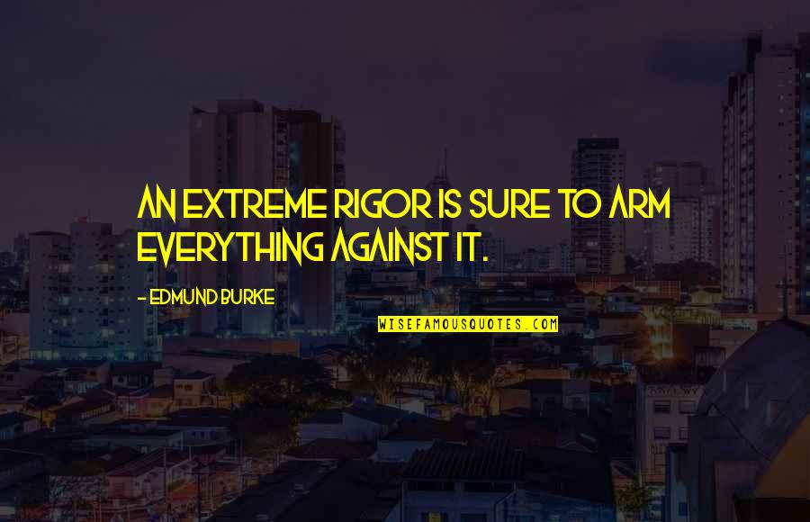 Everything Is Against You Quotes By Edmund Burke: An extreme rigor is sure to arm everything