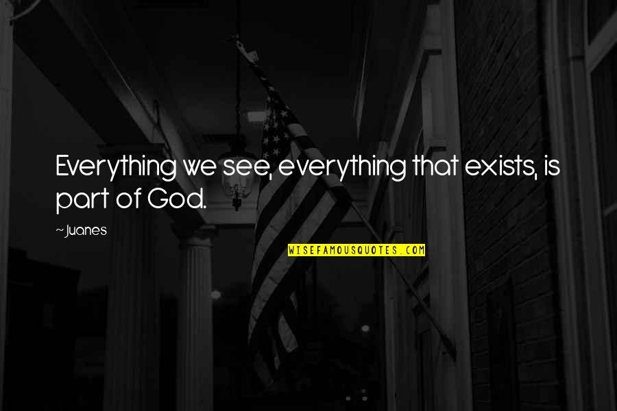 Everything Is God Quotes By Juanes: Everything we see, everything that exists, is part