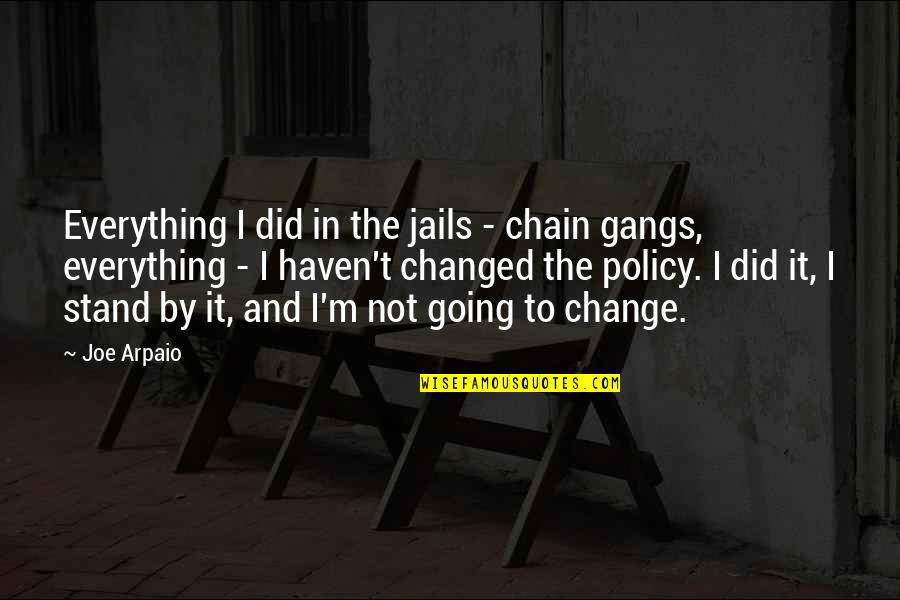 Everything Is Going To Change Quotes By Joe Arpaio: Everything I did in the jails - chain