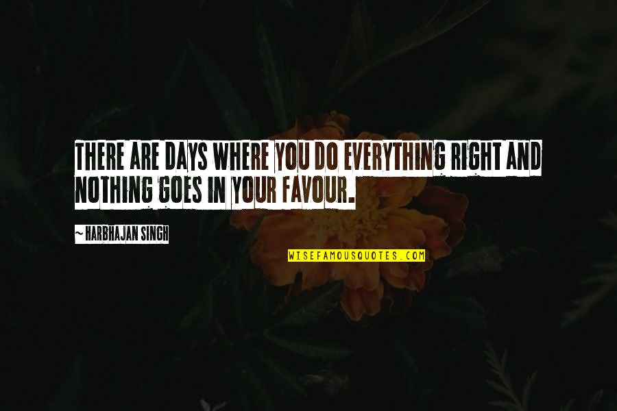 Everything Is Just Right Quotes By Harbhajan Singh: There are days where you do everything right