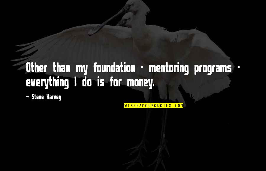 Everything Is Money Quotes By Steve Harvey: Other than my foundation - mentoring programs -