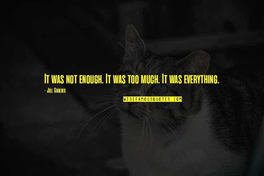 Everything Is Not Enough Quotes By Jill Shalvis: It was not enough. It was too much.