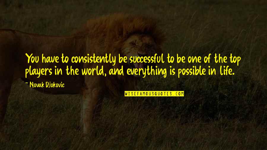 Everything Is Possible In This World Quotes By Novak Djokovic: You have to consistently be successful to be