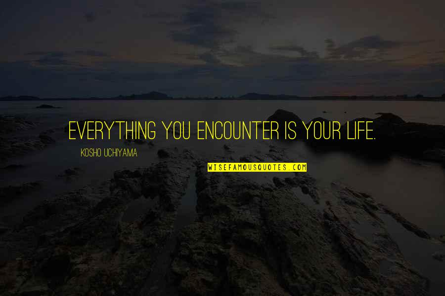 Everything Is Quotes By Kosho Uchiyama: Everything you encounter is your life.