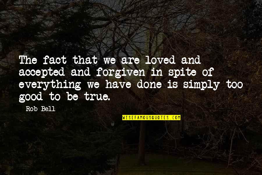 Everything Is Too Good To Be True Quotes By Rob Bell: The fact that we are loved and accepted