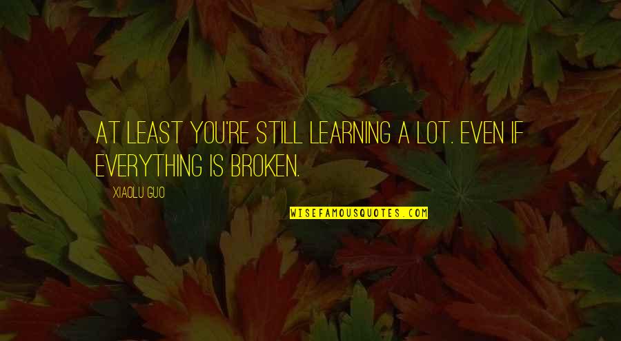 Everything Is You Quotes By Xiaolu Guo: At least you're still learning a lot. Even
