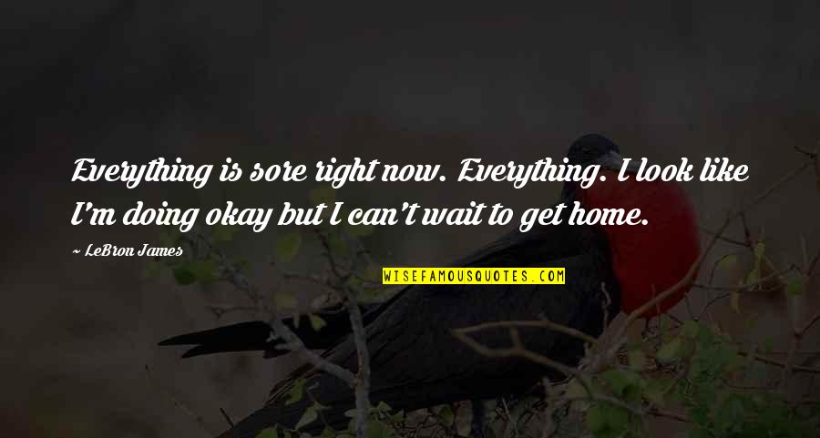 Everything Okay Quotes By LeBron James: Everything is sore right now. Everything. I look Everything Okay Quotes By LeBron James: Everything is sore right now. Everything. I look
