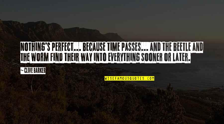 Everything Passes Quotes By Clive Barker: Nothing's perfect... because time passes... and the beetle Everything Passes Quotes By Clive Barker: Nothing's perfect... because time passes... and the beetle