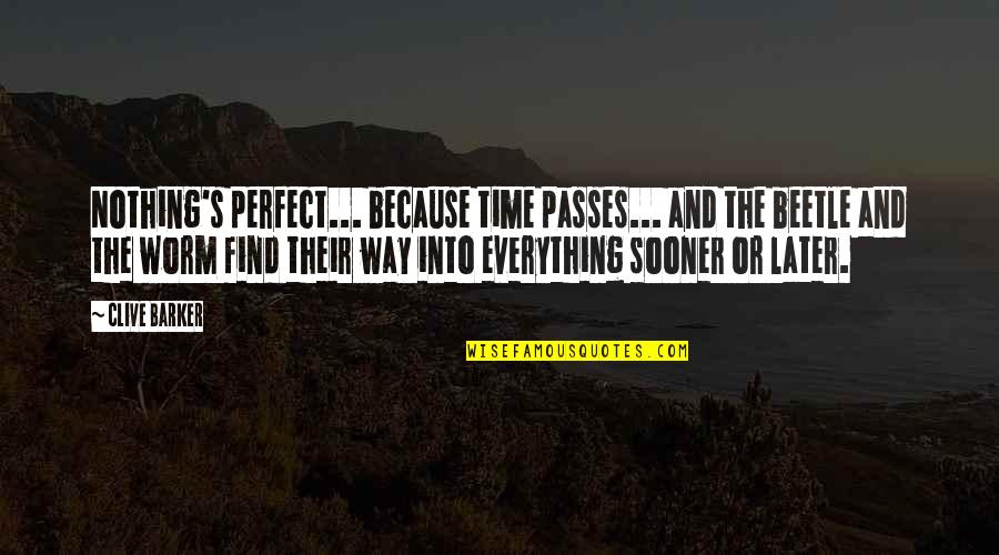 Everything Passes Quotes By Clive Barker: Nothing's perfect... because time passes... and the beetle