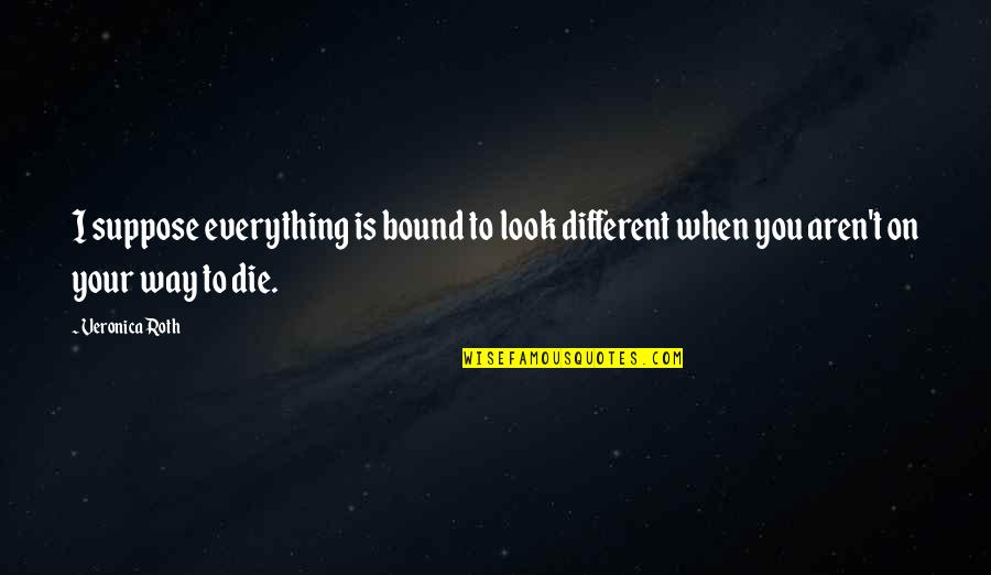 Everything Was Different Quotes By Veronica Roth: I suppose everything is bound to look different