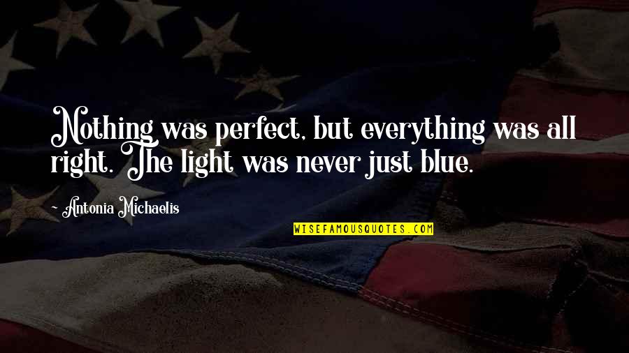 Everything Was Perfect Quotes By Antonia Michaelis: Nothing was perfect, but everything was all right.