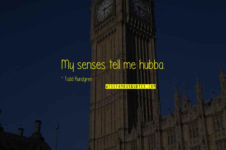Everything Will Gonna Be Alright Quotes By Todd Rundgren: My senses tell me hubba.