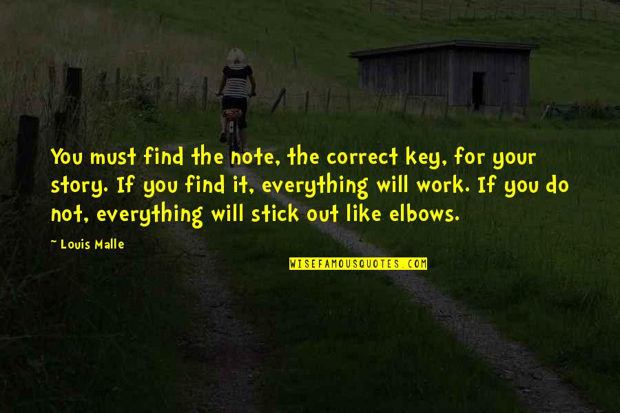 Everything Will Work Out For The Best Quotes By Louis Malle: You must find the note, the correct key,