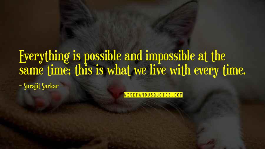 Everything With Time Quotes By Surajit Sarkar: Everything is possible and impossible at the same