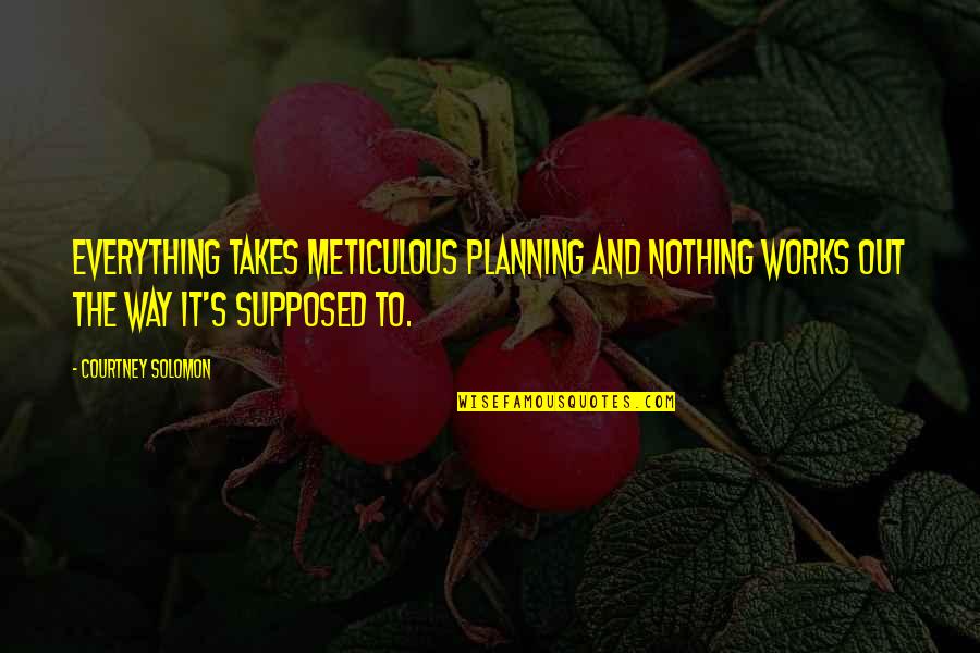 Everything Work Out Quotes By Courtney Solomon: Everything takes meticulous planning and nothing works out
