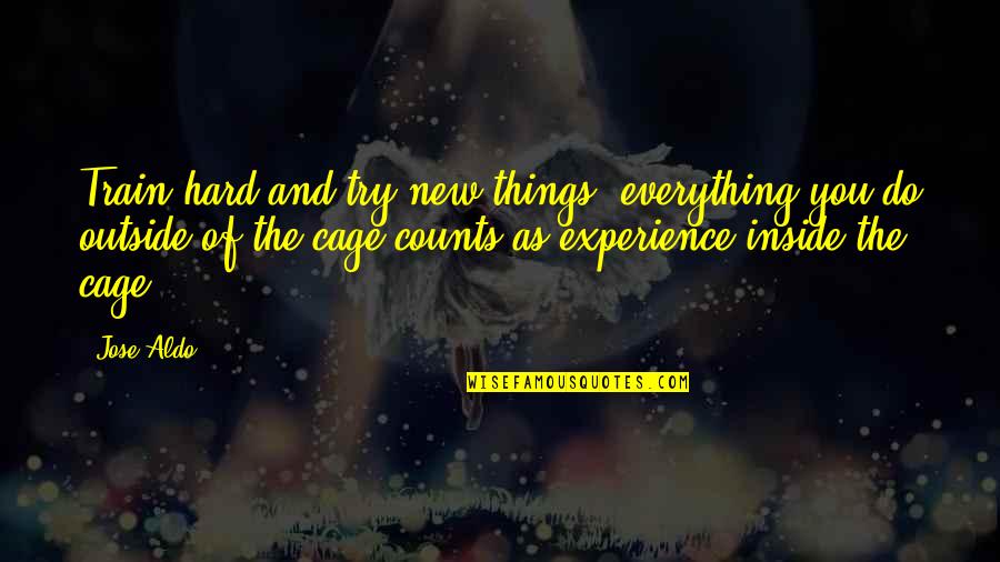 Everything You Quotes By Jose Aldo: Train hard and try new things; everything you Everything You Quotes By Jose Aldo: Train hard and try new things; everything you